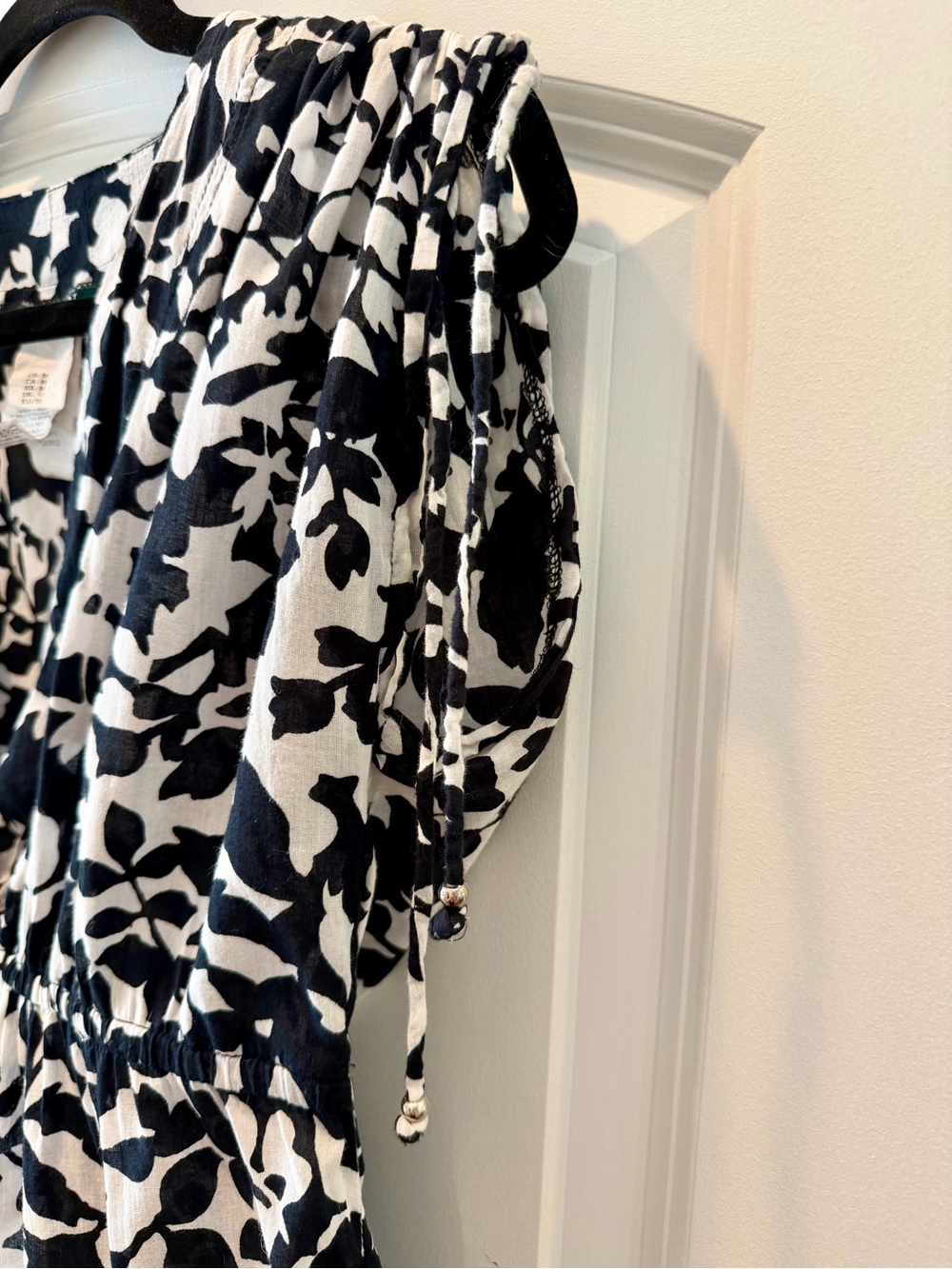 Lauren Ralph Lauren Black and White Floral Swim Coverup - Picture 4 of 8